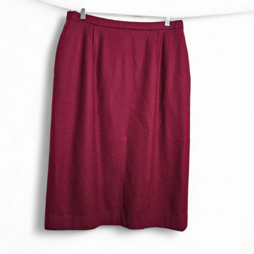 Pendleton Womens Vintage Red Pure New Wool Long Midi Skirt Size 14 Grandmacore